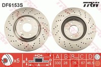 2X Bremsscheibe TRW Single DF6153S FüR CLK Klasse SLK Mercedes W203 A209 R171