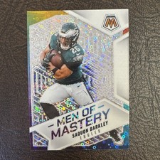2025 Panini Mosaic No Huddle Silver Disco Men of Mastery Saquon Barkley Eagles