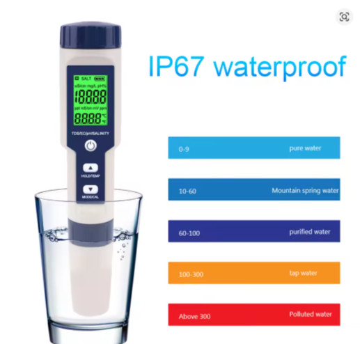 5in1 Water Tester Monitor TDS EC PH Salinity Temp Meter Pool Aquarium Pen