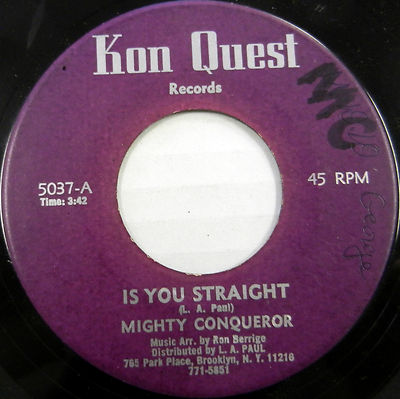 MIGHTY CONQUEROR 45 Single 7'' 45 RPM Calypso Gegen Husten KON QUEST #A285