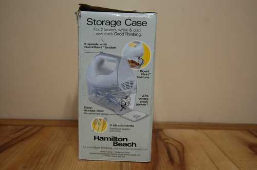 Hamilton Beach 6-speed electric hand mixer, white, snap-on storage container - 第 2/8 張圖片