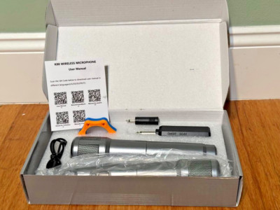 Foltusymy Wireless Dual Handheld Dynamic Microphone with Rechargeable Receiver