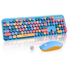 Wireless Keyboard and Mouse Combo with Switch Button- 2.4GHz Cordless Typewri...