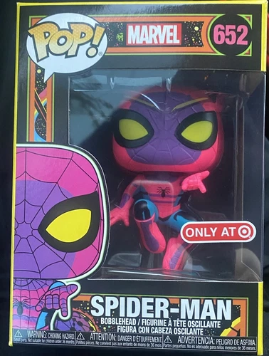 Funko POP! Marvel Spider-Man #652 Black light Target Exclusive w/protector