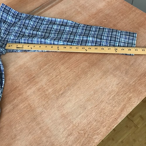 Johnnie O Shirt Men L Blue Plaid Button Down Pocket Long Sleeve Collared - Picture 8 of 14