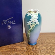 Franz Porcelain Vase Tuberose Flowers 8" high XP1893 BOXED