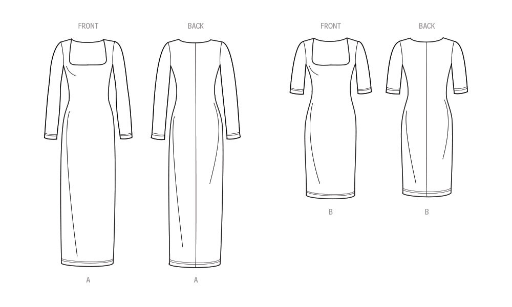 long sleeve bodycon dress sewing pattern iThinksew - Patterns and More