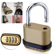 4 Digit Hardened Shackle Combination Padlock Security Lock Secure