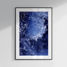 Navy Blue Botanical Ocean Wall Art Prints Bedroom Living Room Pictures Posters
