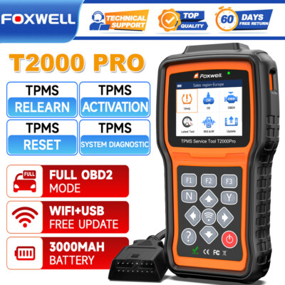 Foxwell T2000 Pro TPMS Tool Sensor Relearn/Reset for VW Ford GM OBD2 Scanner