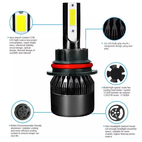 For Ford Mustang 1990-2004 8000K 9007 HB5 Plug&Play LED Headlight Hi/Lo 2X Bulbs - Picture 3 of 11