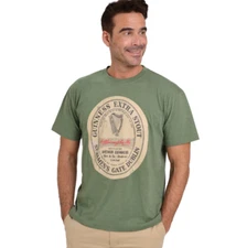 Guinness Green Distressed Gaelic Label T-Shirt