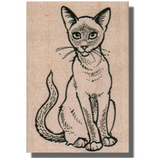 Mounted Rubber Stamp, Cute Siamese Cat, Kitty, Animal Stamp, Cat Gift, Eyes,Pet