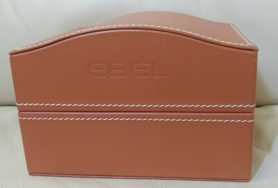 NEW EBEL LEATHER WATCH BOX LUXIRIOUS TAN HAND STITCHED BONE SUEDE LINED