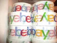 2" x 75 yards Official eBay Branded Packaging Tape 6 ROLLS NEW multi color