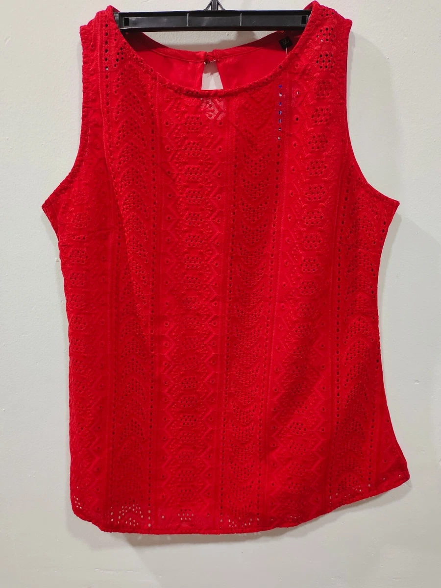 Fashion Women Casual Cutlon Sleeveless Blouses Ladies Solid Red Tops girls  XL