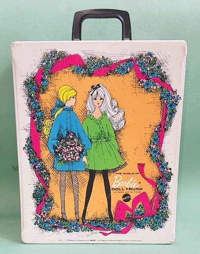 The World of Barbie Doll Trunk or Travel Case,  Vintage 1968 Mattel Barbie Tote