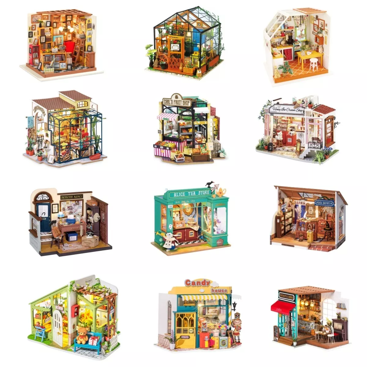 DIY Dollhouse Casa Miniature Furniture Kit Halloween Cottage Paper Model  Doll Houses Assemble Toy for Children Christmas Gifts