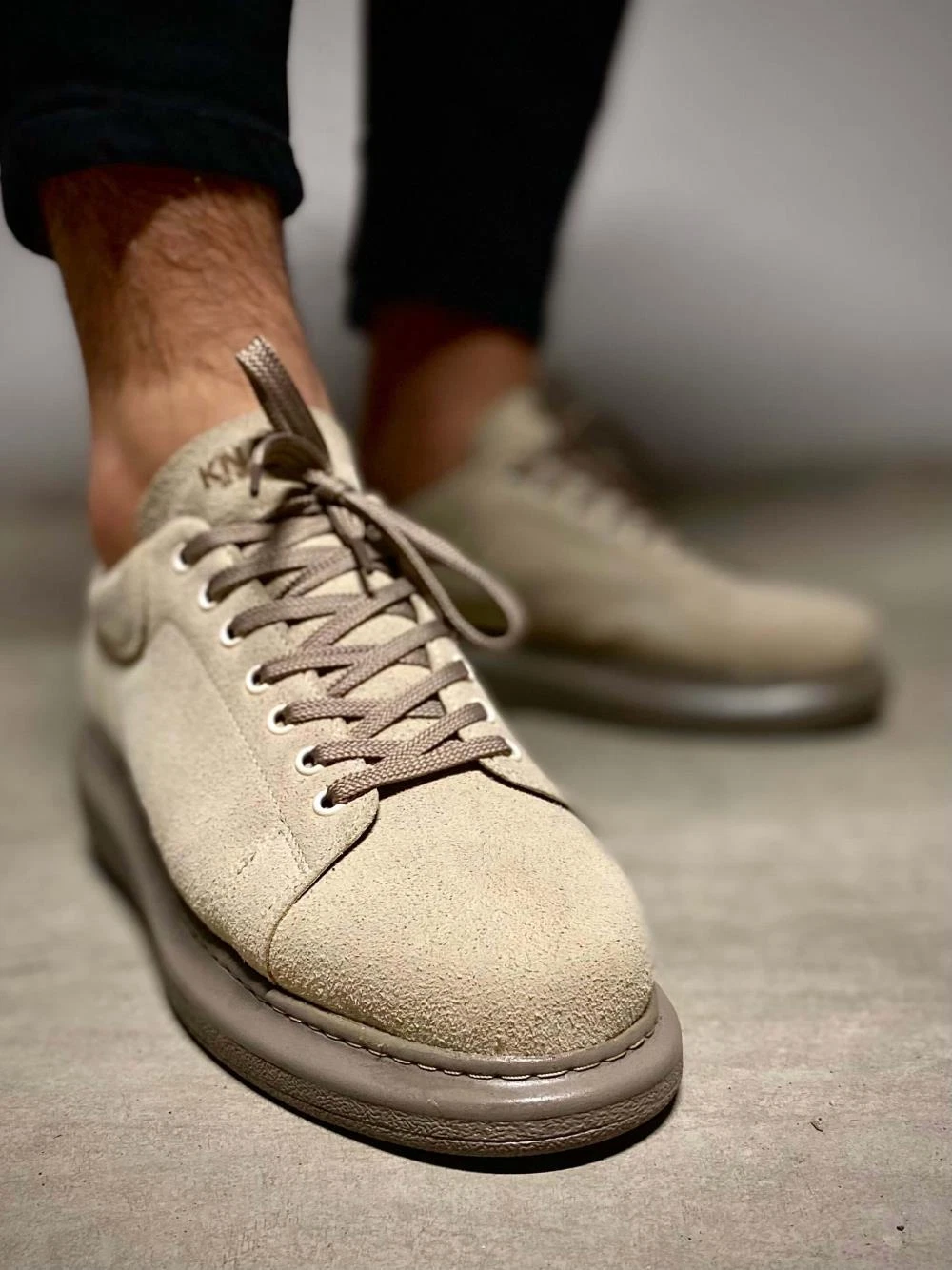 ALEXANDER MCQUEEN Solaress 257 Scarpe Uomo Scamosciate Scarpe Eleganti da Sera Sneakers Da Quotidiane Vison