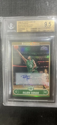 2006-07 Topps Chrome - Black Refractor Autographs #201 Rajon Rondo RC BGS 9.5/10 - Picture 1 of 2