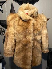 Vintage Long Genuine Red Fox Fur Coat Size 42 Or Medium Amazing Thick Soft Fur