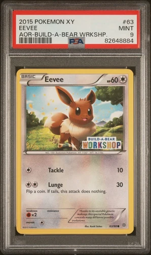 PSA 9 MINT Eevee 63/98 Build A Bear Exclusive Stamped Promo Pokémon TCG 2015
