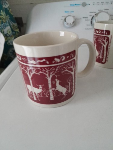Vtg. 1978 Taylor & NG Mug Deer Squirrels Forest Trees San Francisco - 第 1/7 張圖片