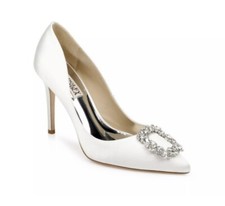 Badgley Mischka Cher Evening Pumps White with Rhinestone Size 5 New in Box