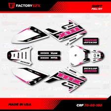 White & Pink Shift Racing Graphics kit Fits 04-10 Honda Crf80 CRF 80 Decal