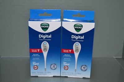 (2) Vicks ComfortFlex Digital Thermometer Color Coded Fever Signal