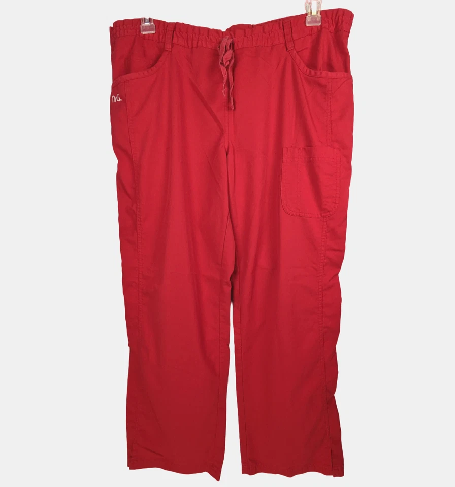 Barco Scrub Pants Womens Size XL Red - Image 2 of 4