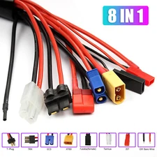 8 in 1 RC Car Lipo Battery Charger Adapter Connector Splitter Wire Convert Cable