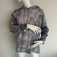 Papaya Ladies Blue Grey Tie Dye Hooded Sweatshirt UK Size Large L