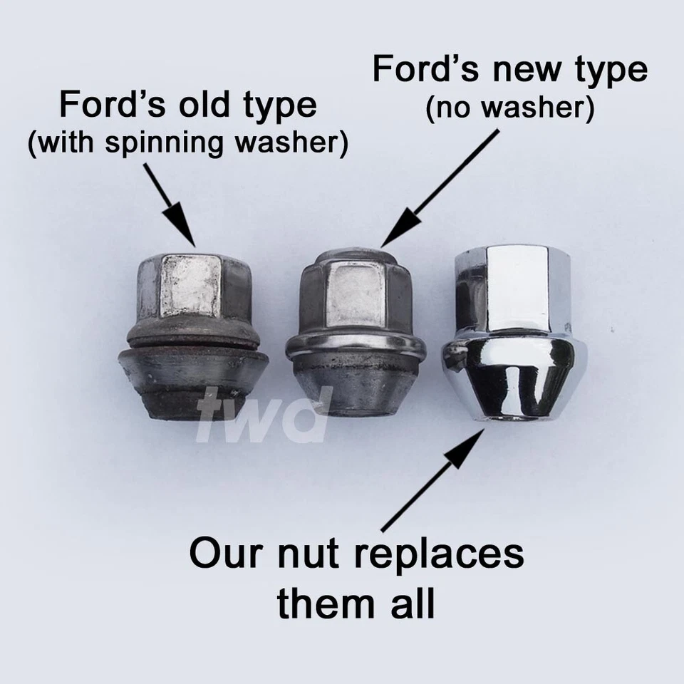 12x колесные гайки-Форд Фиеста сплав хрома MK4 MK5 MK6 MK7 MK8 (M12x1.5) [12N] - Изображение 4 из 4