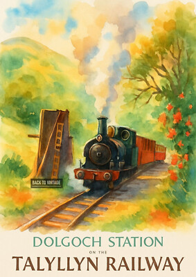 Dolgoch Wales Eisenbahn Urlaub Druck Poster Wand Kunst Dekor Wand Haus Bilder A4