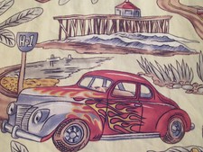 Koko Island tiki hot rods H1 highway button-front Hawaiian shirt size XL