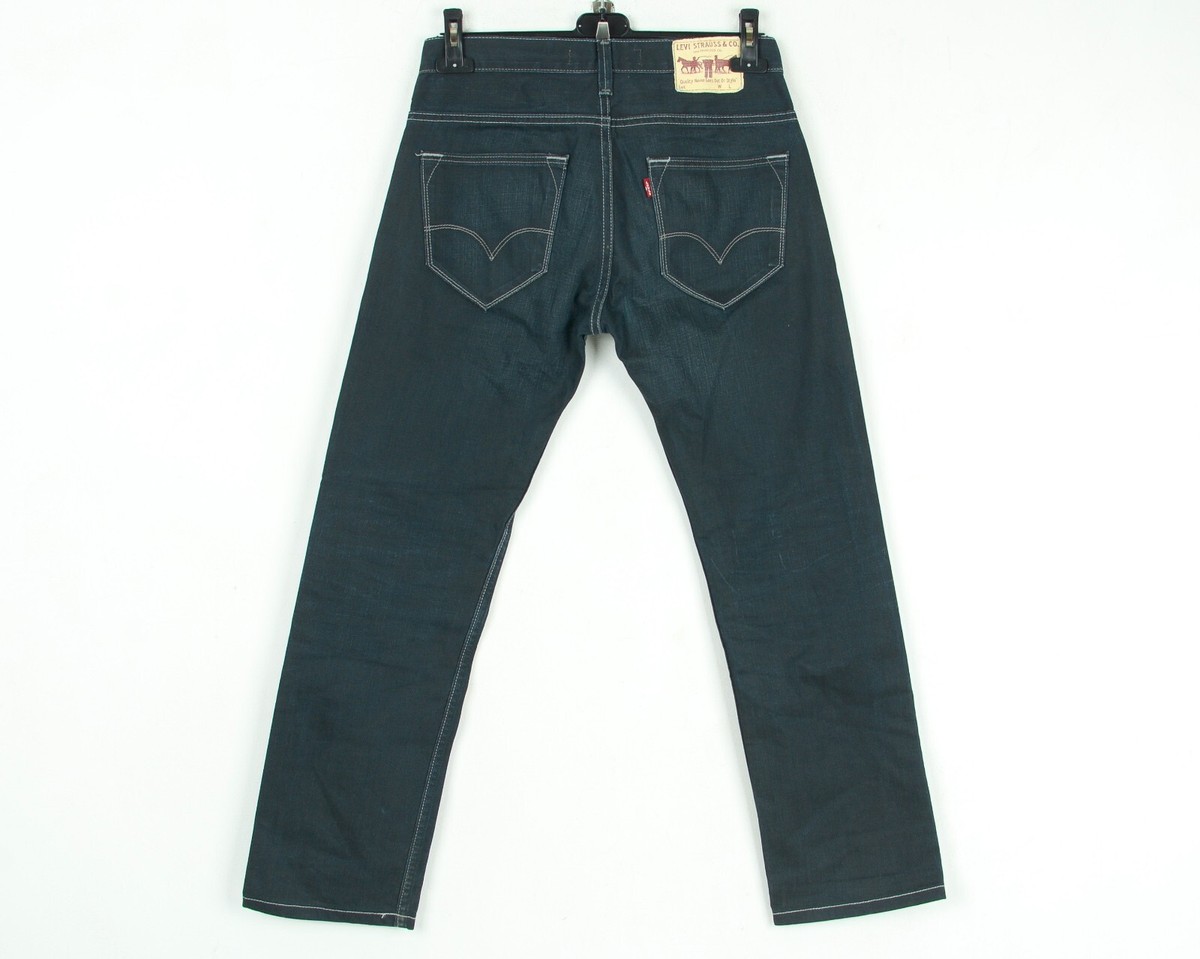 LEVIS STRAUSS 504 Wax Coated Mens W30 L30 Jeans Denim Pants