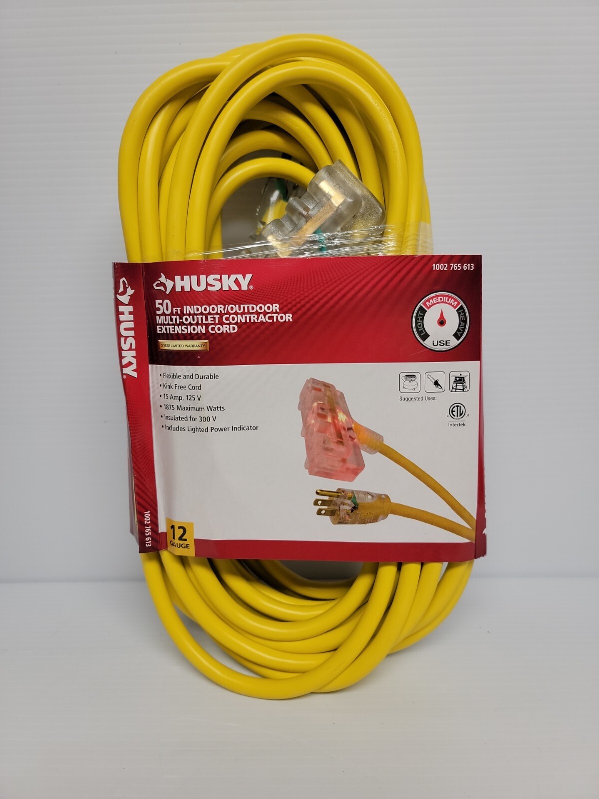 50 ft. 12/3Gauge Triple Tap Extension Power Cord Heavy Duty Outdoor