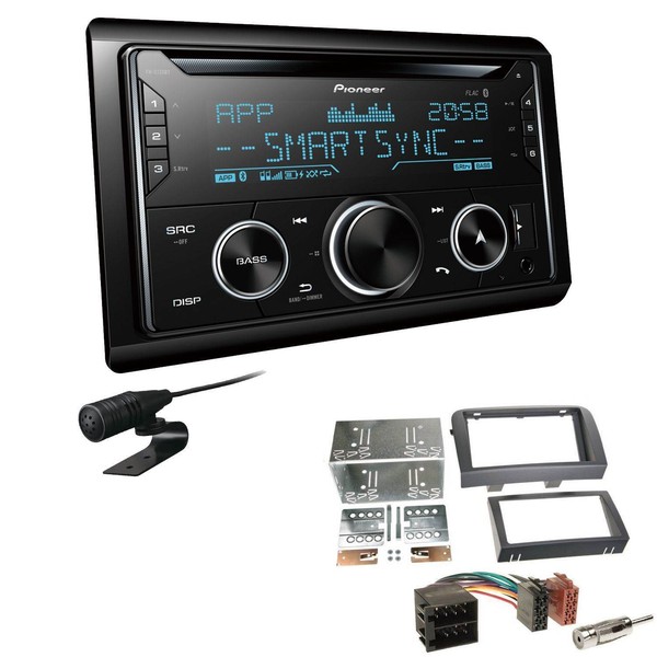 Pioneer Autoradio CD Bluetooth USB Einbauset FüR Fiat Croma 2005-2010 Schwarz-image