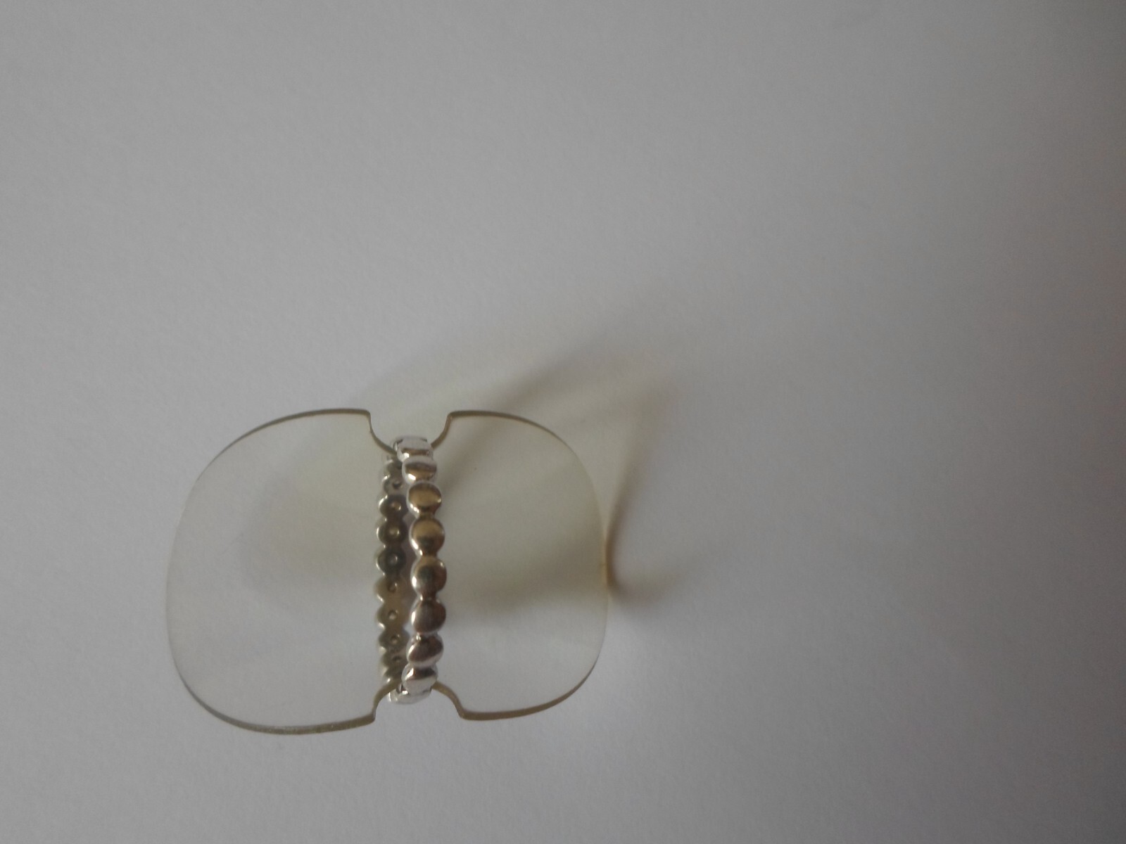 solid silver ring, zirconium half turn, size 57 - image 3