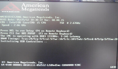 American Megatrends PT631 motherboard CPU RAM tested