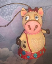 Christmas Ornament Pig with Dangle Feet