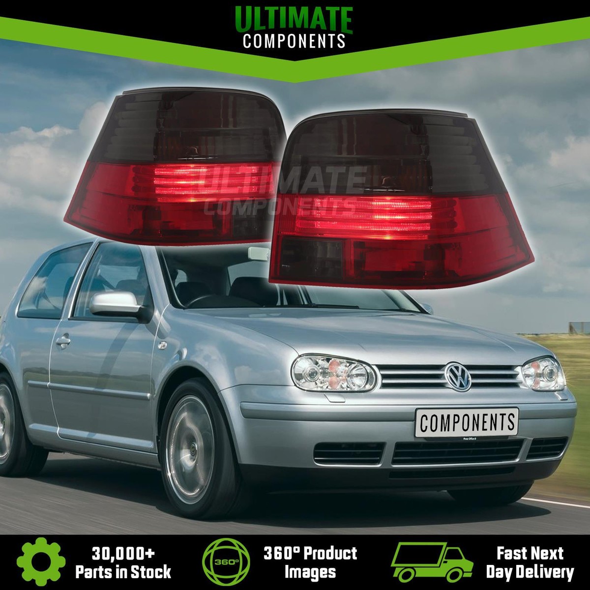 VW Golf Mk4 1998-2004 Crystal Smoked Red Upgrade Rear Back Tail