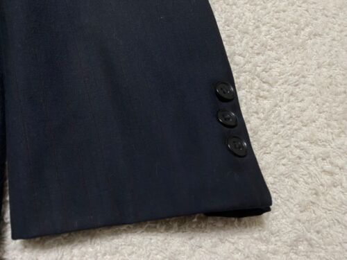 Calvin Klein Mens sz 44 Blazer Solid Blue 3 Button 100% Wool Long Sleeve - Picture 4 of 12