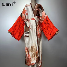 Kimono Fashion Maxi Dress Beach Wear Cover-Up Abaya Dubai Luxury Cardigan Beach 