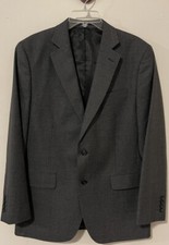 Stafford Mens 40R Wool-Blend Gray Classic-Fit Year-Round Blazer Jacket A6135