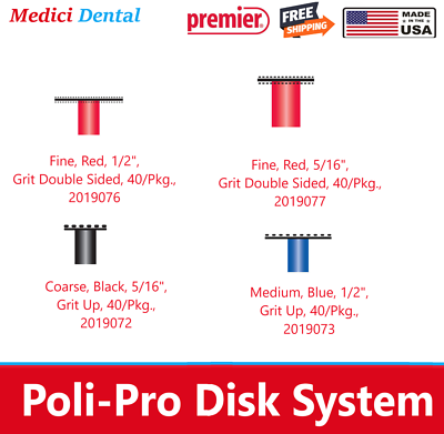 Premier Dental Poli-Pro Disc Composite Polishing Kit - 5/16" Grit Up, 40/Pk