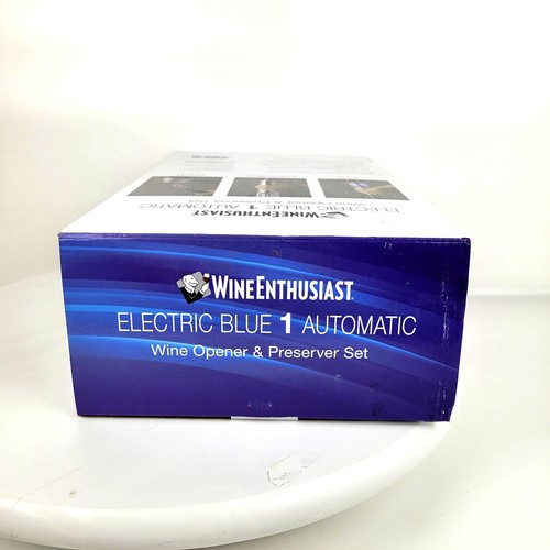Wine Enthusiast ELECTRIC BLUE 1 AUTOMATIC Wine Opener & Preserver Set New in Box eBay
