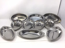 Winco & Karware 10 Au Gratin Stainless Steel Dishes