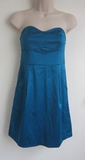 NWOT kimchi blue Urban Outfitters Shiny Teal Blue Strapless Mini Dress Size S